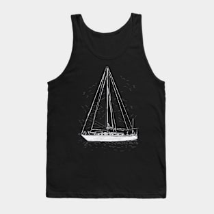 Hand drawn boat Tank Top